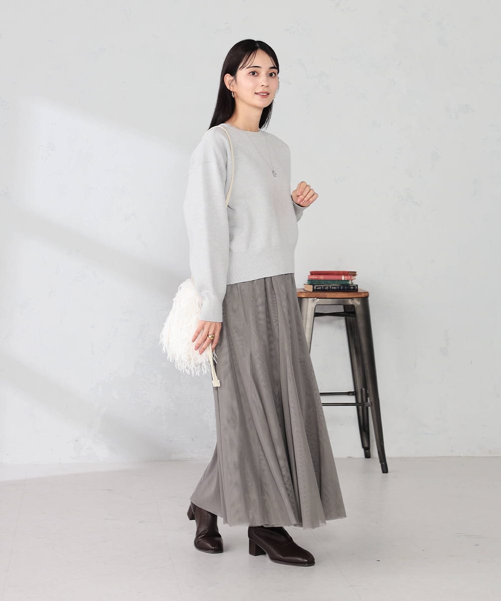 K2FBD42044 a.v.v(アー・ヴェ・ヴェ) クロップドスウェットライクニット グリーン