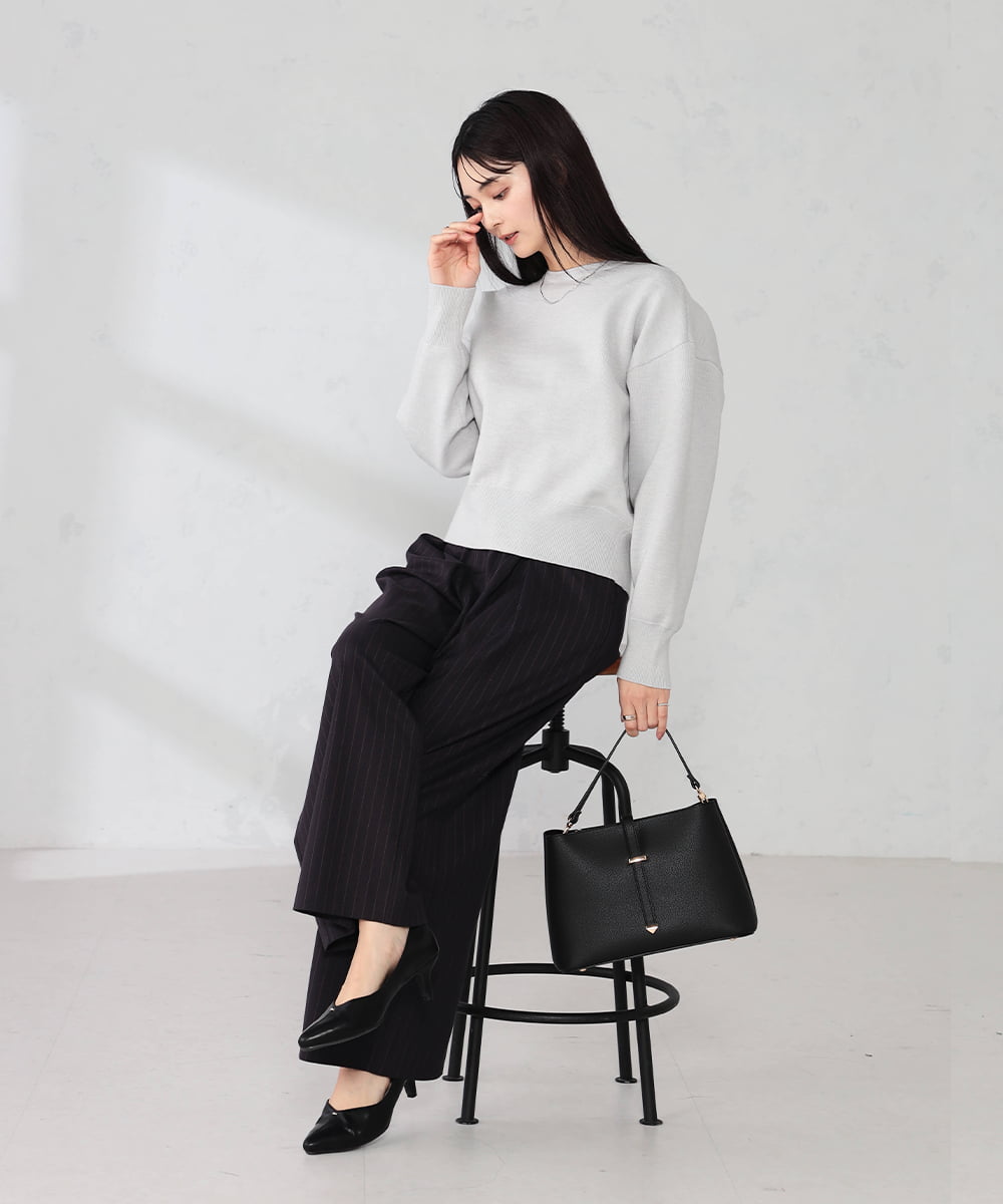 K2FBD42044 a.v.v(アー・ヴェ・ヴェ) クロップドスウェットライクニット グリーン