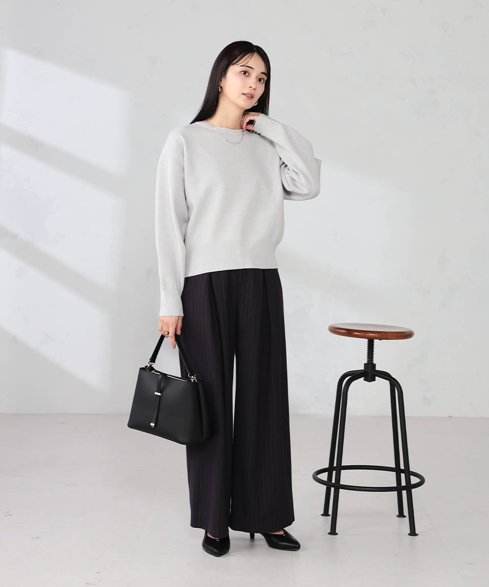 K2FBD42044 a.v.v(アー・ヴェ・ヴェ) クロップドスウェットライクニット グリーン