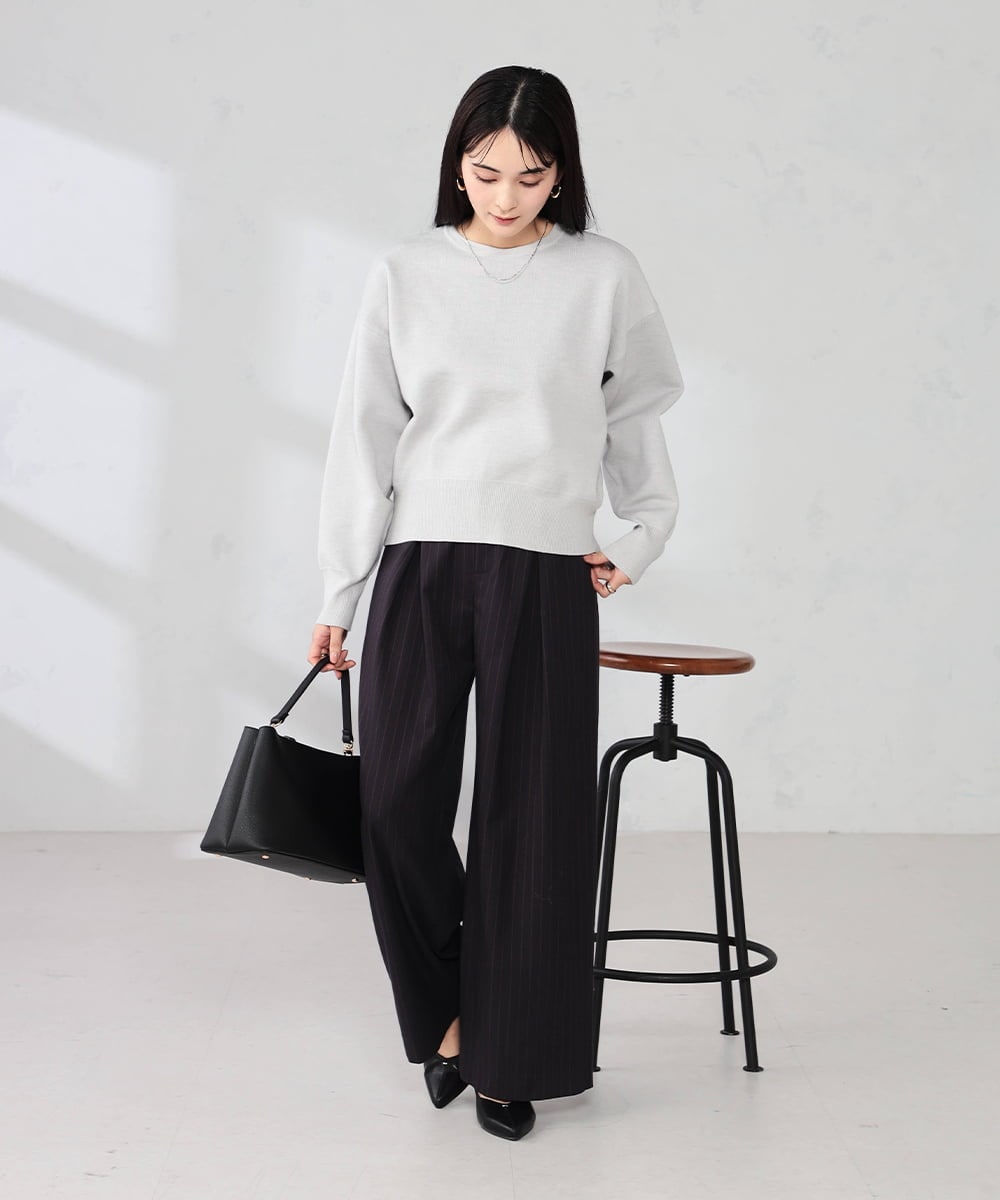 K2FBD42044 a.v.v(アー・ヴェ・ヴェ) クロップドスウェットライクニット グリーン