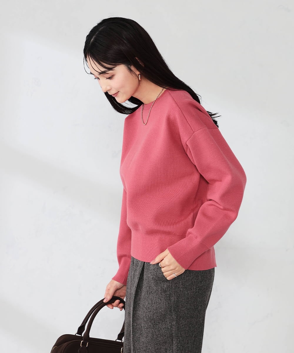 K2FBD42044 a.v.v(アー・ヴェ・ヴェ) クロップドスウェットライクニット グリーン