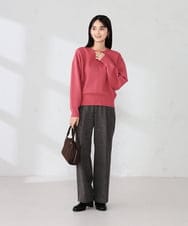 K2FBD42044 a.v.v(アー・ヴェ・ヴェ) クロップドスウェットライクニット グリーン