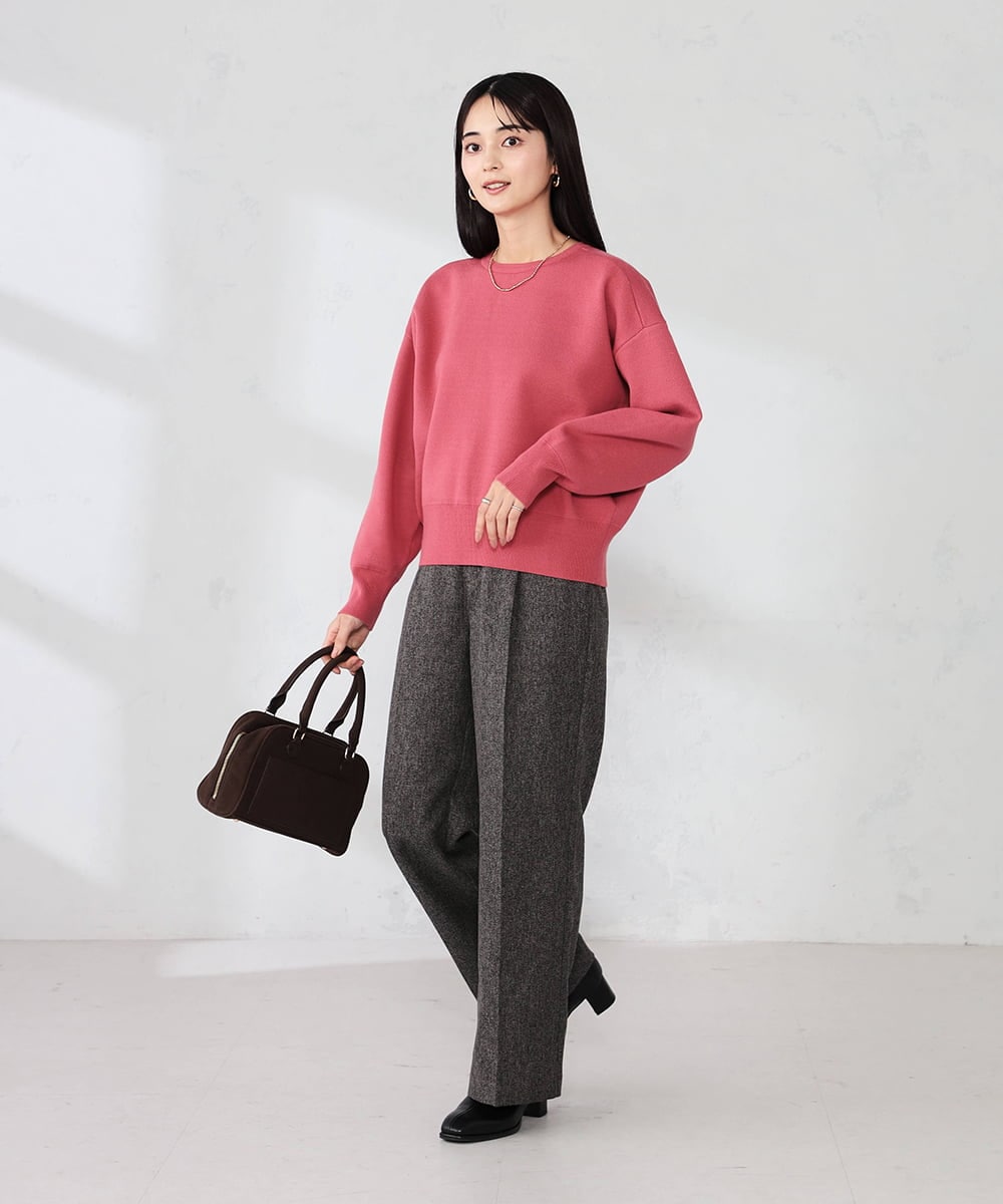 K2FBD42044 a.v.v(アー・ヴェ・ヴェ) クロップドスウェットライクニット グリーン