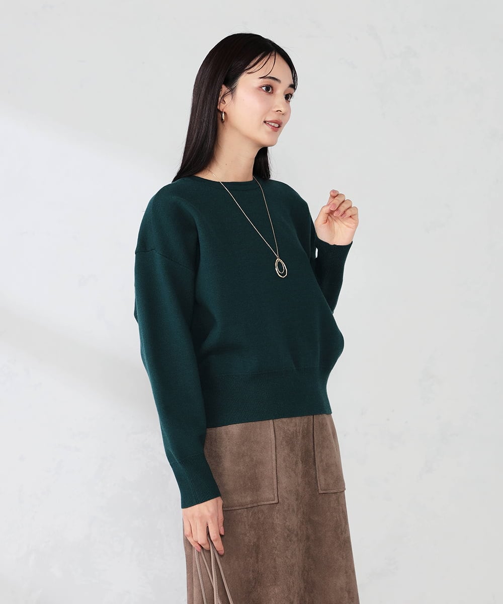 K2FBD42044 a.v.v(アー・ヴェ・ヴェ) クロップドスウェットライクニット グリーン