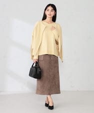 K2FBD66044 a.v.v(アー・ヴェ・ヴェ) サイドリブVネックニット オレンジ