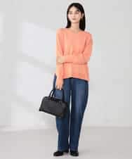 K2FBD66044 a.v.v(アー・ヴェ・ヴェ) サイドリブVネックニット オレンジ