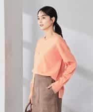 K2FBD66044 a.v.v(アー・ヴェ・ヴェ) サイドリブVネックニット オレンジ