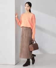 K2FBD66044 a.v.v(アー・ヴェ・ヴェ) サイドリブVネックニット オレンジ