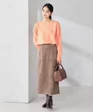 K2FBD66044 a.v.v(アー・ヴェ・ヴェ) サイドリブVネックニット オレンジ