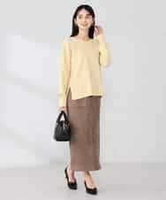 K2FBD66044 a.v.v(アー・ヴェ・ヴェ) サイドリブVネックニット オレンジ