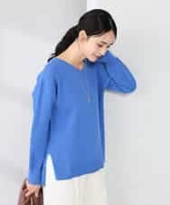 K2FBD66044 a.v.v(アー・ヴェ・ヴェ) サイドリブVネックニット オレンジ