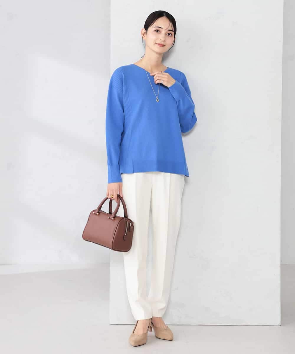 K2FBD66044 a.v.v(アー・ヴェ・ヴェ) サイドリブVネックニット オレンジ