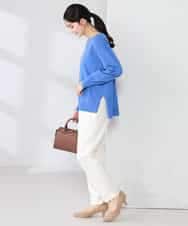 K2FBD66044 a.v.v(アー・ヴェ・ヴェ) サイドリブVネックニット オレンジ