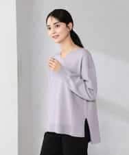 K2FBD66044 a.v.v(アー・ヴェ・ヴェ) サイドリブVネックニット オレンジ