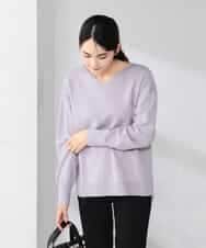 K2FBD66044 a.v.v(アー・ヴェ・ヴェ) サイドリブVネックニット オレンジ