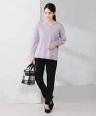 K2FBD66044 a.v.v(アー・ヴェ・ヴェ) サイドリブVネックニット オレンジ