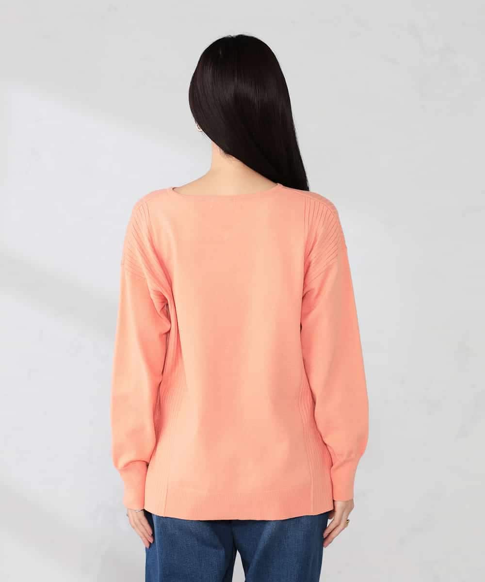 K2FBD66044 a.v.v(アー・ヴェ・ヴェ) サイドリブVネックニット オレンジ