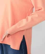 K2FBD66044 a.v.v(アー・ヴェ・ヴェ) サイドリブVネックニット オレンジ