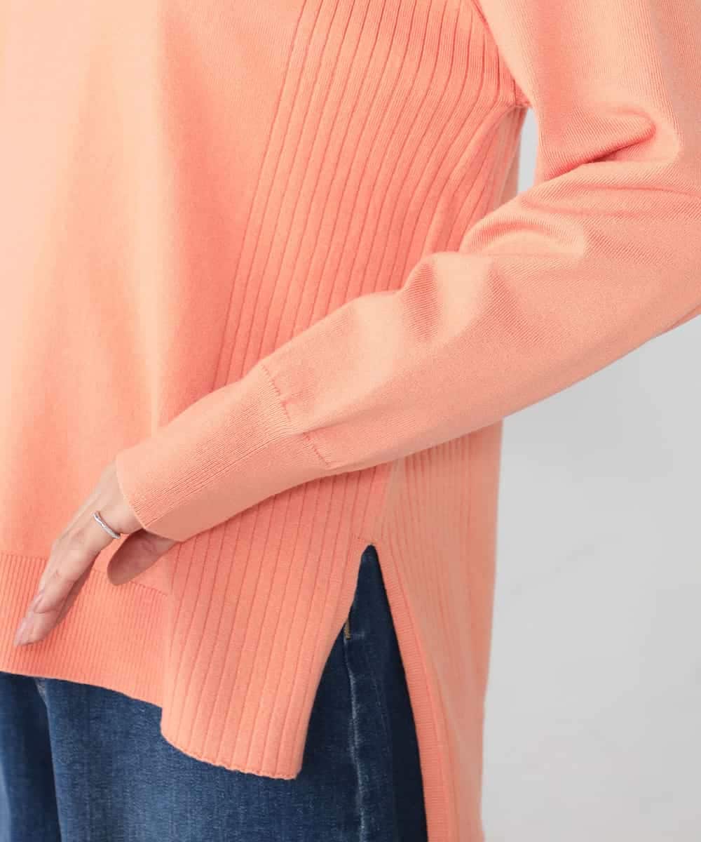 K2FBD66044 a.v.v(アー・ヴェ・ヴェ) サイドリブVネックニット オレンジ