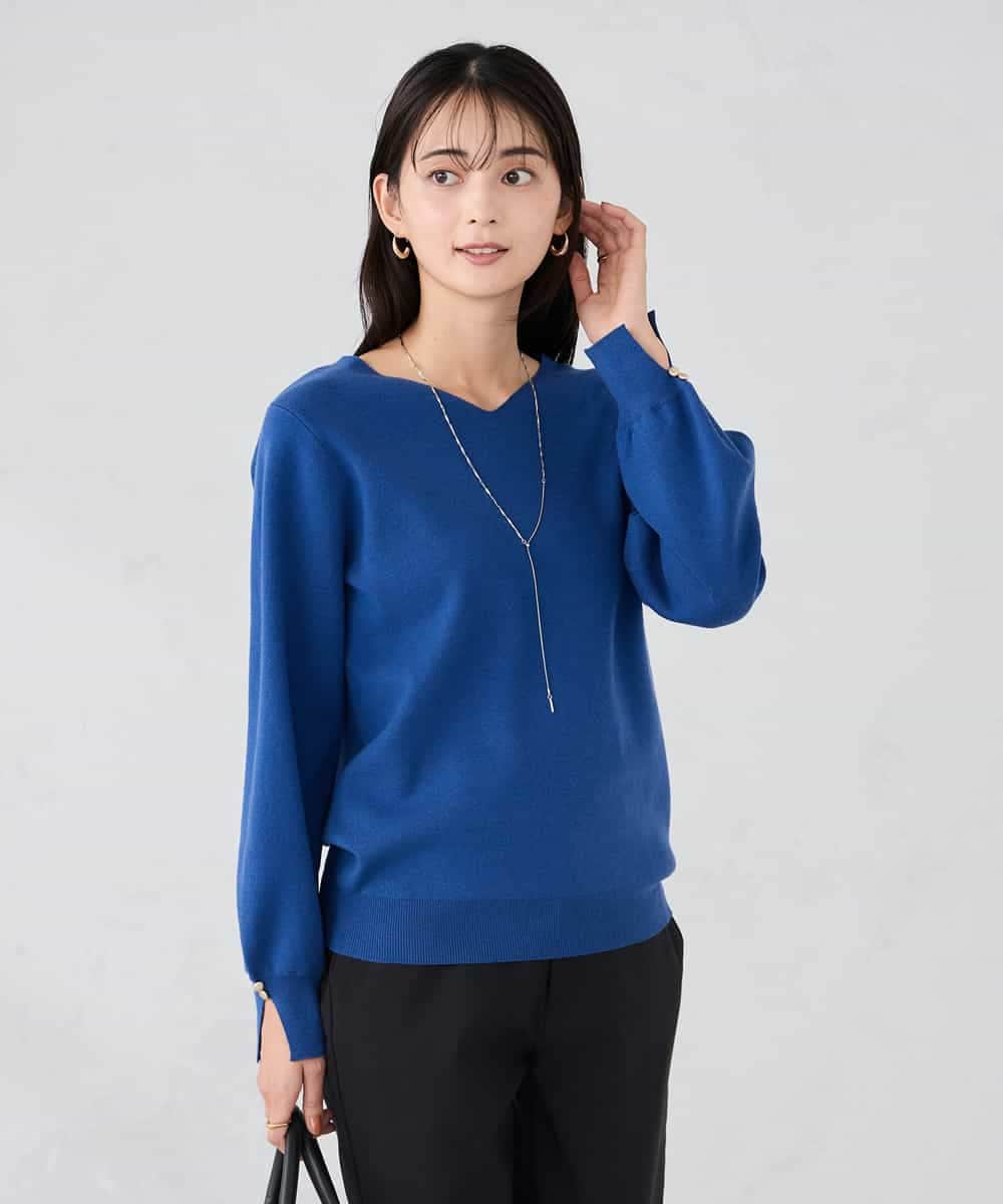 K2FBD71044 a.v.v(アー・ヴェ・ヴェ) 【WEB限定】ゴールドボタンVネックニット ピンク