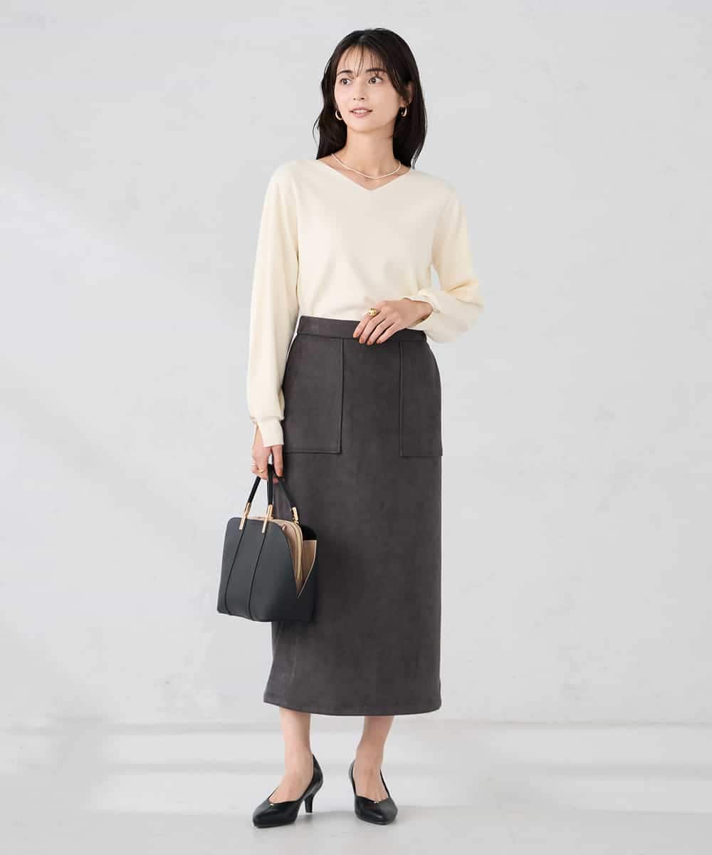 K2FBD71044 a.v.v(アー・ヴェ・ヴェ) 【WEB限定】ゴールドボタンVネックニット ピンク