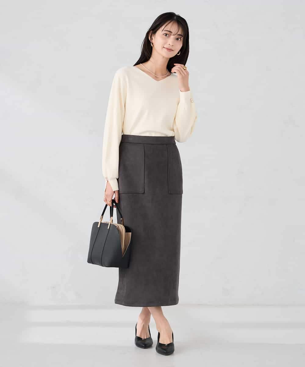 K2FBD71044 a.v.v(アー・ヴェ・ヴェ) 【WEB限定】ゴールドボタンVネックニット ピンク