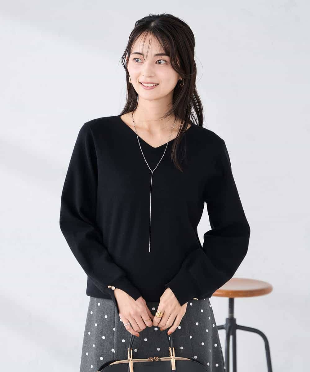 K2FBD71044 a.v.v(アー・ヴェ・ヴェ) 【WEB限定】ゴールドボタンVネックニット ピンク