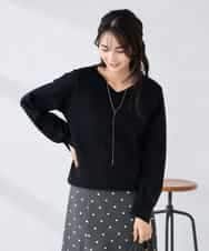 K2FBD71044 a.v.v(アー・ヴェ・ヴェ) 【WEB限定】ゴールドボタンVネックニット ピンク