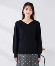 K2FBD71044 a.v.v(アー・ヴェ・ヴェ) 【WEB限定】ゴールドボタンVネックニット ピンク