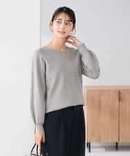 K2FBD71044 a.v.v(アー・ヴェ・ヴェ) 【WEB限定】ゴールドボタンVネックニット グレー