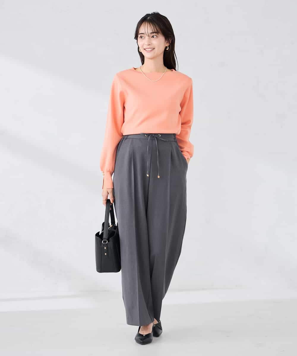 K2FBD72044 a.v.v(アー・ヴェ・ヴェ) 【WEB限定】ゴールドボタンボートネックニット ブラック