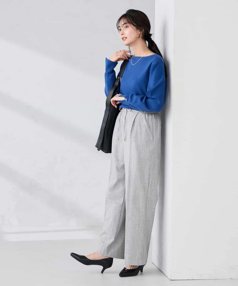 K2FBD72044 a.v.v(アー・ヴェ・ヴェ) 【WEB限定】ゴールドボタンボートネックニット ブラック