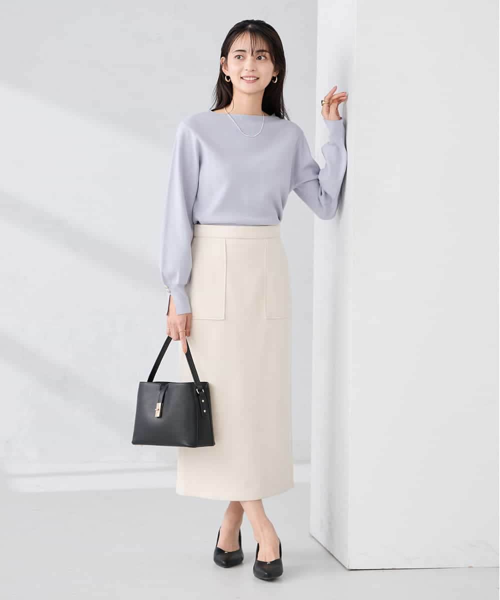 K2FBD72044 a.v.v(アー・ヴェ・ヴェ) 【WEB限定】ゴールドボタンボートネックニット ブラック