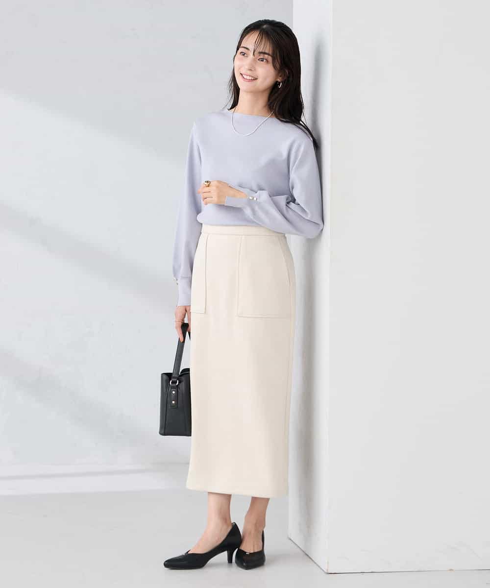 K2FBD72044 a.v.v(アー・ヴェ・ヴェ) 【WEB限定】ゴールドボタンボートネックニット ブラック