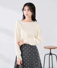 K2FBD72044 a.v.v(アー・ヴェ・ヴェ) 【WEB限定】ゴールドボタンボートネックニット ブラック