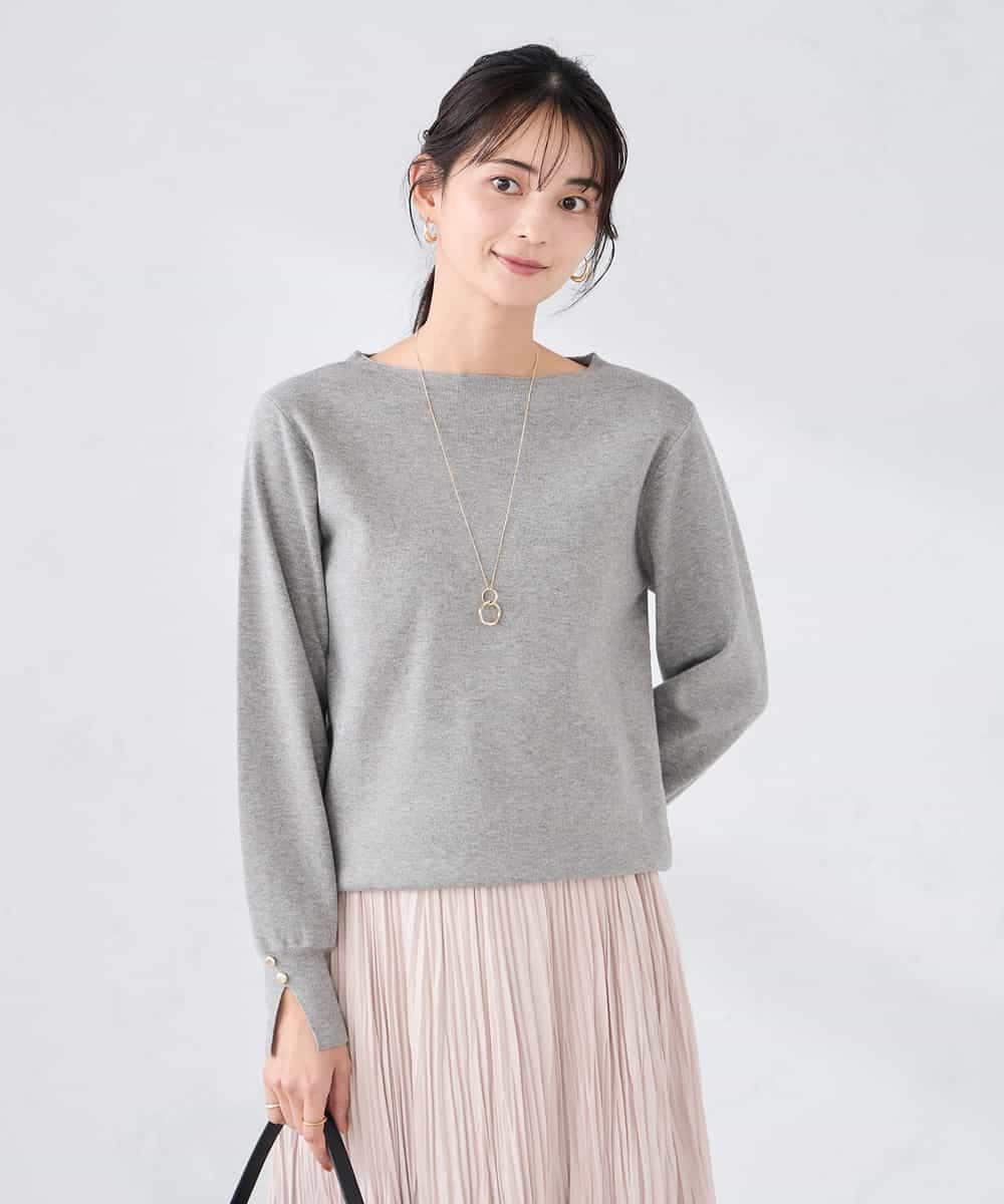 K2FBD72044 a.v.v(アー・ヴェ・ヴェ) 【WEB限定】ゴールドボタンボートネックニット ブラック