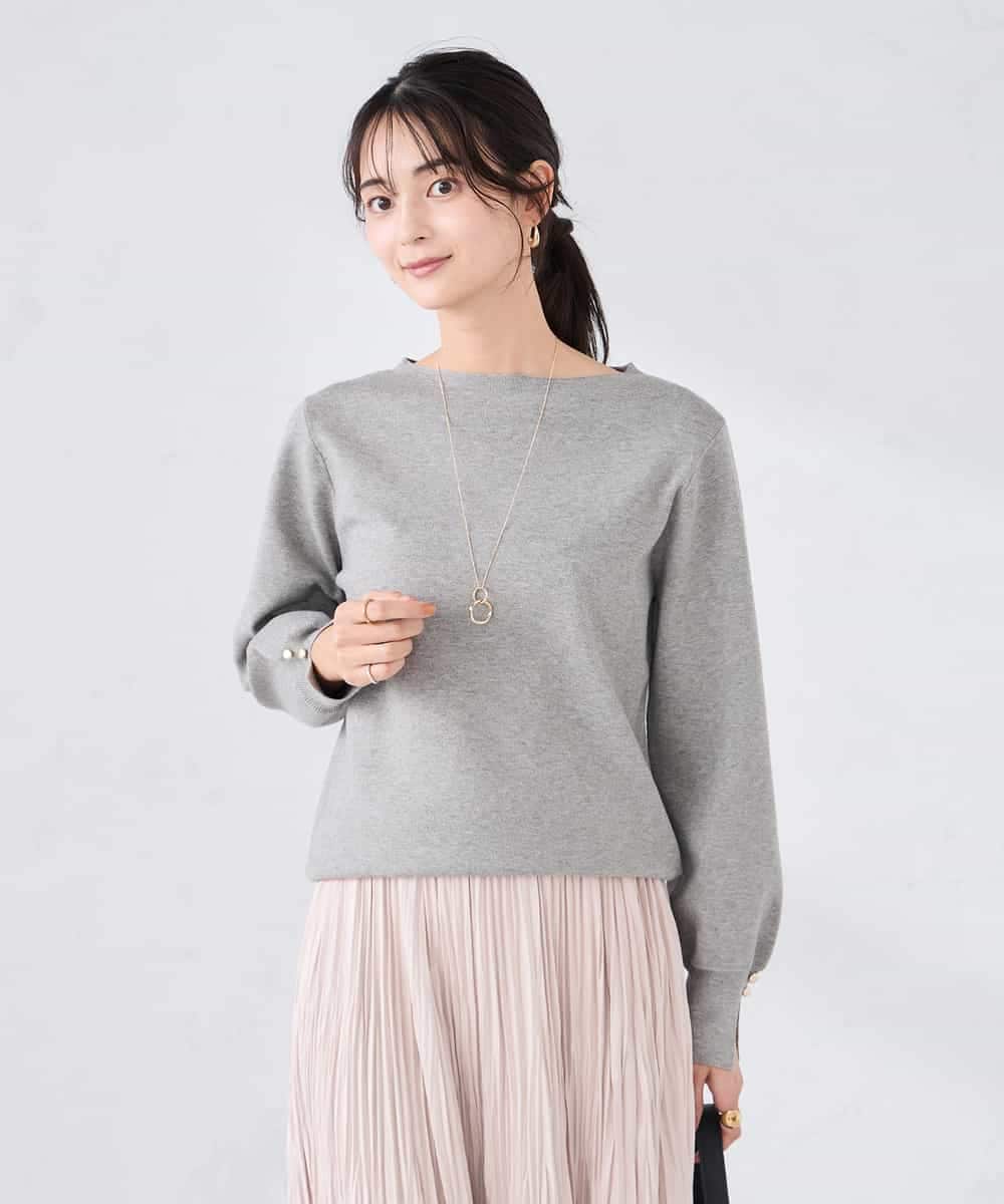 K2FBD72044 a.v.v(アー・ヴェ・ヴェ) 【WEB限定】ゴールドボタンボートネックニット ブラック