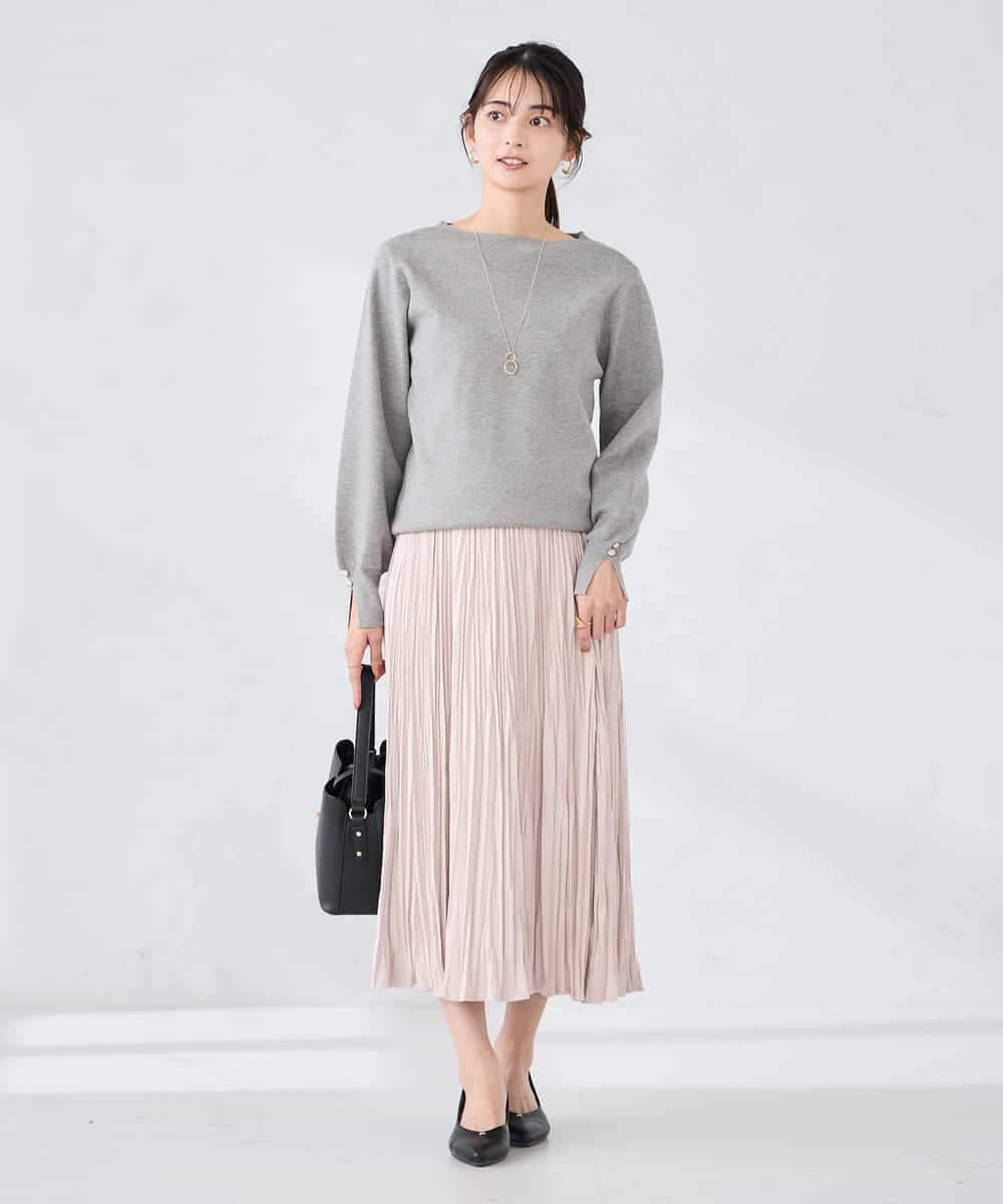 K2FBD72044 a.v.v(アー・ヴェ・ヴェ) 【WEB限定】ゴールドボタンボートネックニット ブラック