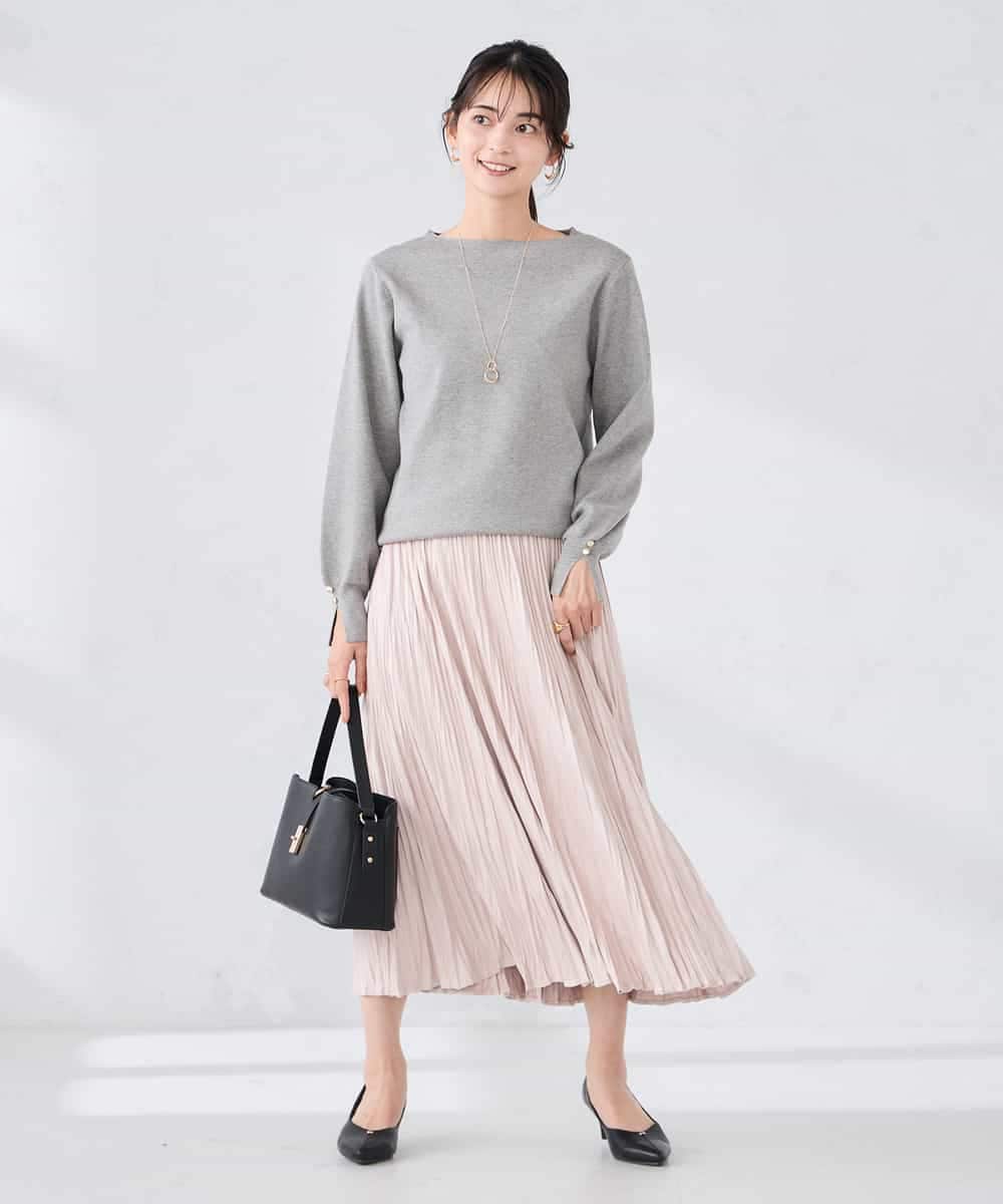 K2FBD72044 a.v.v(アー・ヴェ・ヴェ) 【WEB限定】ゴールドボタンボートネックニット ブラック