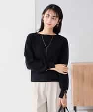 K2FBD72044 a.v.v(アー・ヴェ・ヴェ) 【WEB限定】ゴールドボタンボートネックニット ブラック