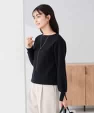 K2FBD72044 a.v.v(アー・ヴェ・ヴェ) 【WEB限定】ゴールドボタンボートネックニット ブラック