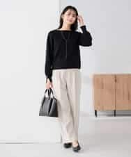 K2FBD72044 a.v.v(アー・ヴェ・ヴェ) 【WEB限定】ゴールドボタンボートネックニット ブラック