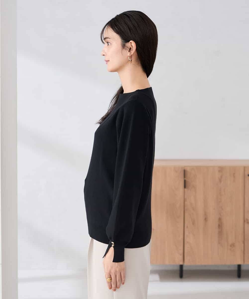 K2FBD72044 a.v.v(アー・ヴェ・ヴェ) 【WEB限定】ゴールドボタンボートネックニット ブラック