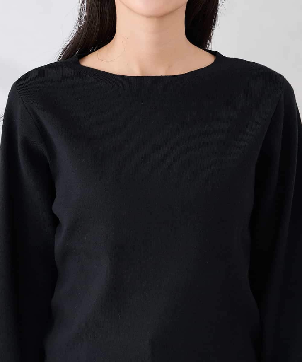 K2FBD72044 a.v.v(アー・ヴェ・ヴェ) 【WEB限定】ゴールドボタンボートネックニット ブラック