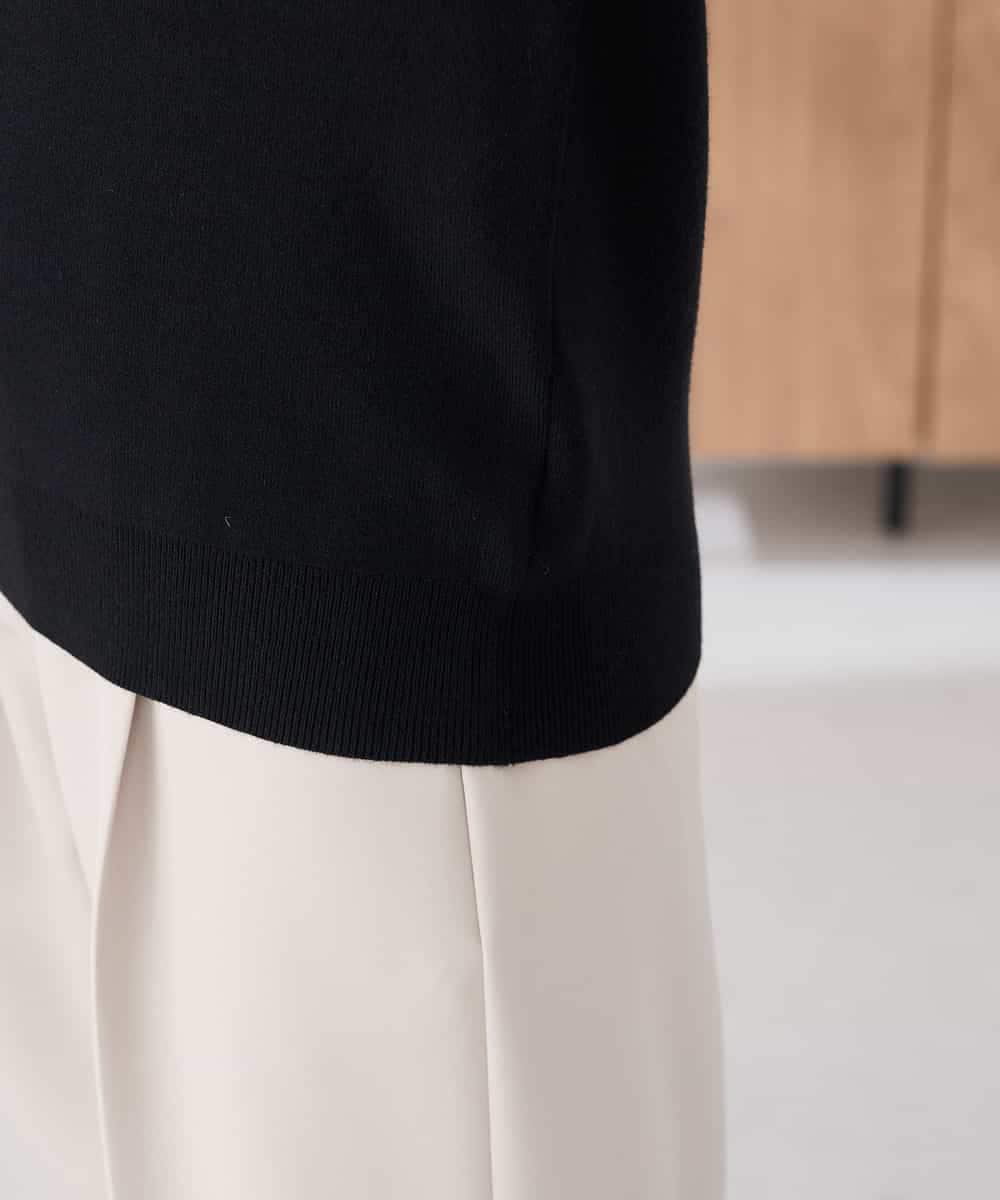 K2FBD72044 a.v.v(アー・ヴェ・ヴェ) 【WEB限定】ゴールドボタンボートネックニット ブラック