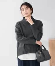 K2FBD73044 a.v.v(アー・ヴェ・ヴェ) 【WEB限定】クロップドバックスリットニット ダークグレー