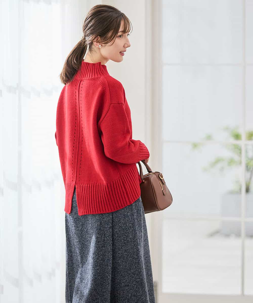 K2FBD73044 a.v.v(アー・ヴェ・ヴェ) 【WEB限定】クロップドバックスリットニット ダークグレー