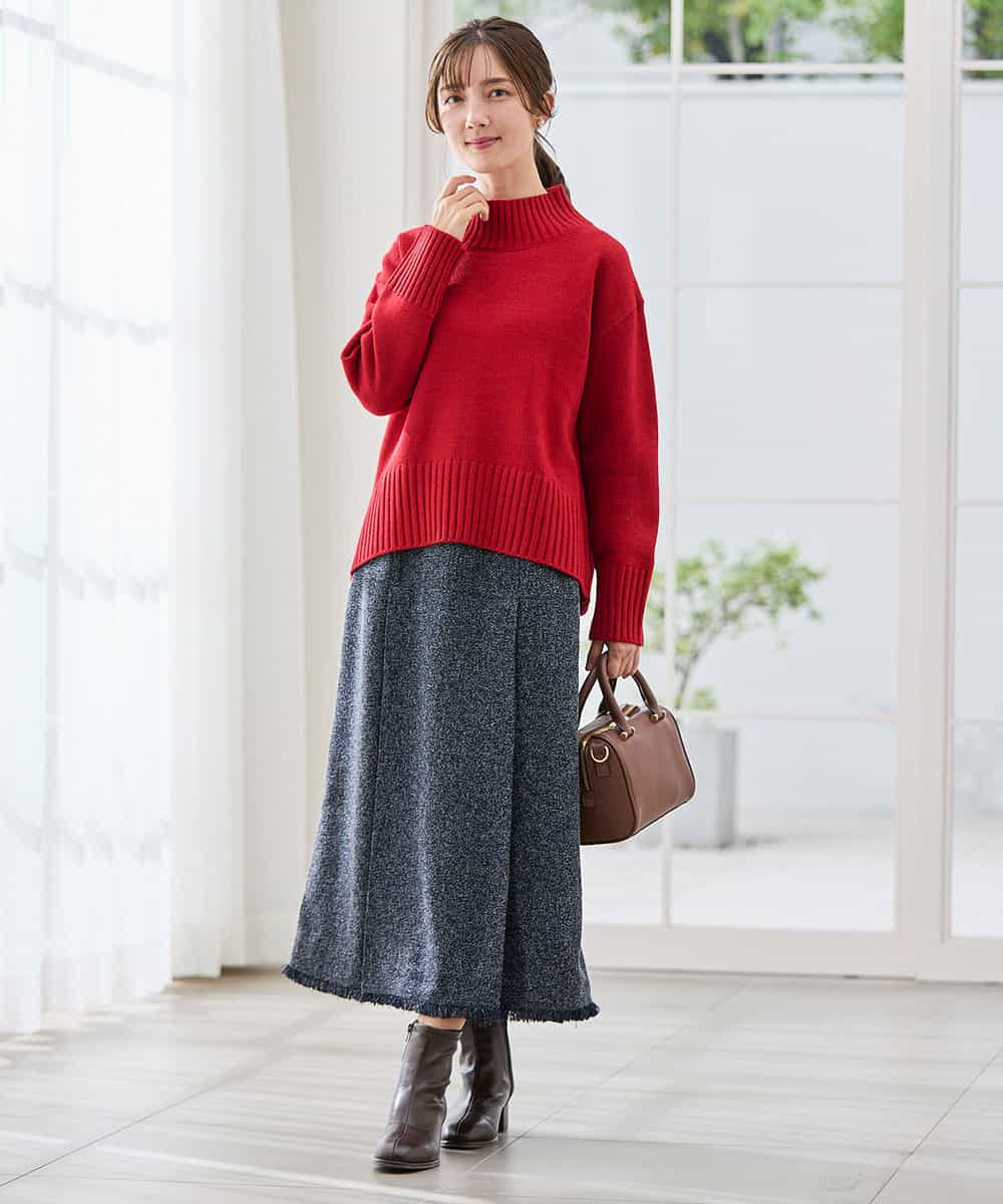 K2FBD73044 a.v.v(アー・ヴェ・ヴェ) 【WEB限定】クロップドバックスリットニット ダークグレー