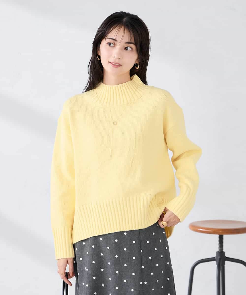 K2FBD73044 a.v.v(アー・ヴェ・ヴェ) 【WEB限定】クロップドバックスリットニット ダークグレー