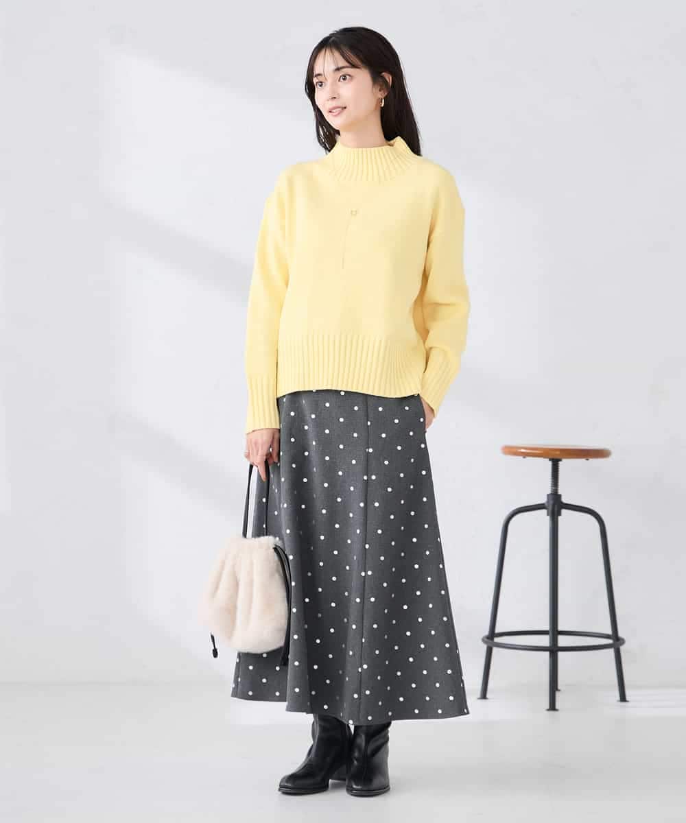 K2FBD73044 a.v.v(アー・ヴェ・ヴェ) 【WEB限定】クロップドバックスリットニット ダークグレー